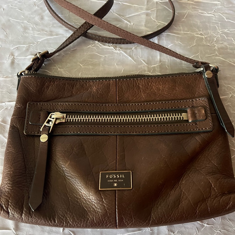 Fossil Brown Leather crossbody bag